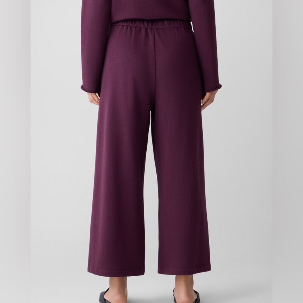 Eileen Fisher Lightweight Organic Cotton Terry Wide-Leg Pant XL Excellent - Picture 2 of 8